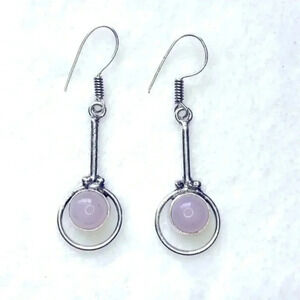 925 Sterling Silver Lilac Chalcedony Earrings